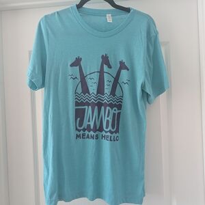 Women's Disney inspired Turquoise Graphic Tee with Giraffes - Jambi Design